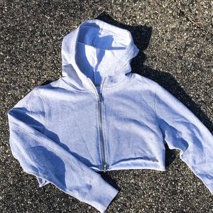 cropped grey zip up